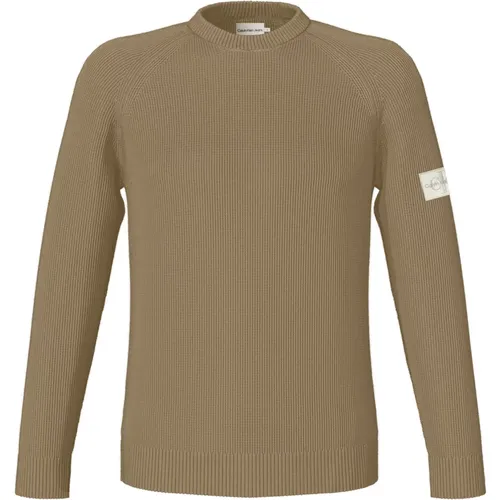 Beiger Strickpullover Wabenmuster Design - Calvin Klein - Modalova