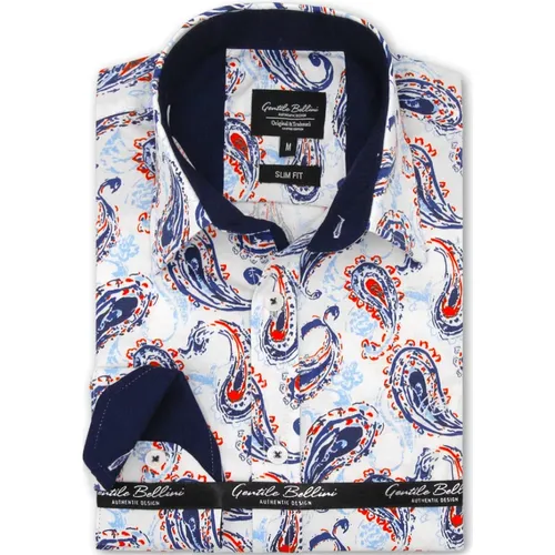 Paisley Stilvolles Weißes Hemd Slim Fit - 3096 - Weiß Herren - Slim Fit - 3096 , Herren, Größe: L - Gentile Bellini - Modalova