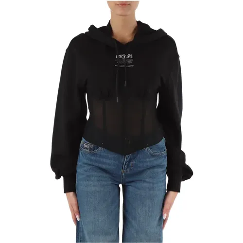 Baumwoll-Sweatshirt mit Bustier-Einsatz - Versace Jeans Couture - Modalova