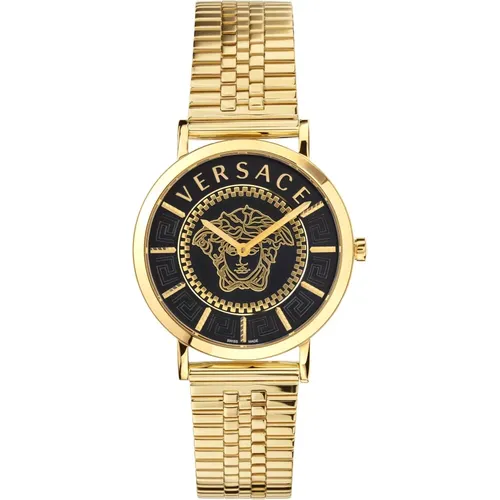 V-Essential Gold Edelstahl Uhr - Versace - Modalova