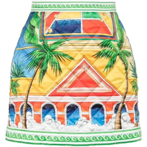 Triomphe DOrange Quilted Mini Skirt , female, Sizes: S, XS - Casablanca - Modalova