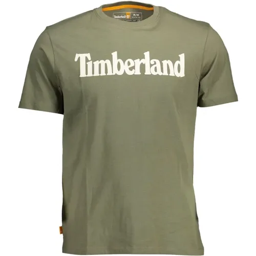 Grünes Baumwoll-T-Shirt mit auffälligem Druck , Herren, Größe: 2XL - Timberland - Modalova