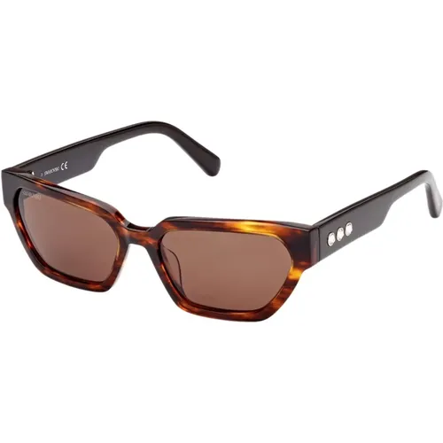 Havana/ Sunglasses Sk0348 , unisex, Sizes: 53 MM - Swarovski - Modalova