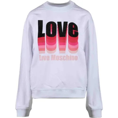 Baumwolle Elasthan Pullover , Damen, Größe: M - Love Moschino - Modalova