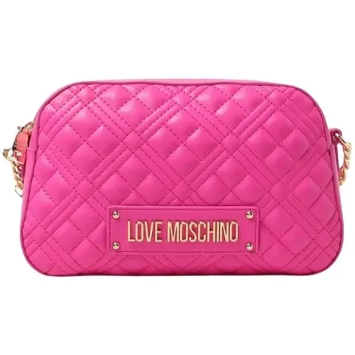 Gepolsterte PU-Schultertasche - Love Moschino - Modalova