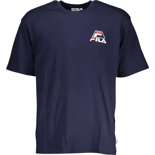 Blau T-Shirt mit Druck , Herren, Größe: S - Fila - Modalova