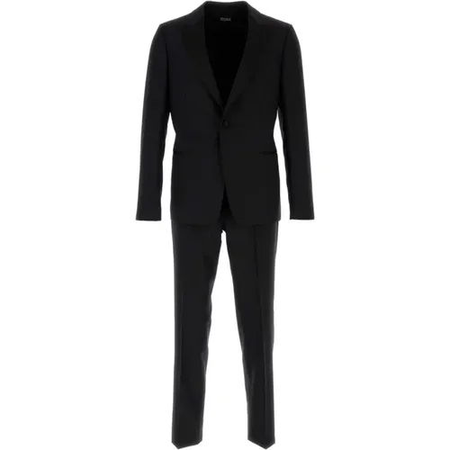 Midnight Blue Wool Suit Z Zegna - Z Zegna - Modalova