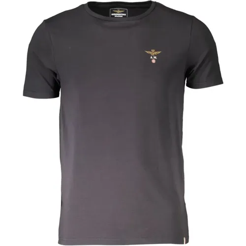 Schwarzes Logo T-Shirt , Herren, Größe: M - aeronautica militare - Modalova