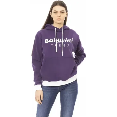 Trend Lila Baumwoll Hoodie , Damen, Größe: XL - Baldinini - Modalova