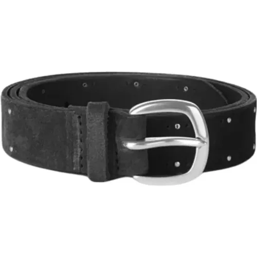 Suede Studded Belt Silver Buckle , male, Sizes: 90 CM, 100 CM, 85 CM - Orciani - Modalova