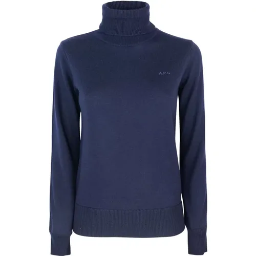 Blauer Merino Slim Fit Pullover , Damen, Größe: XS - A.P.C. - Modalova