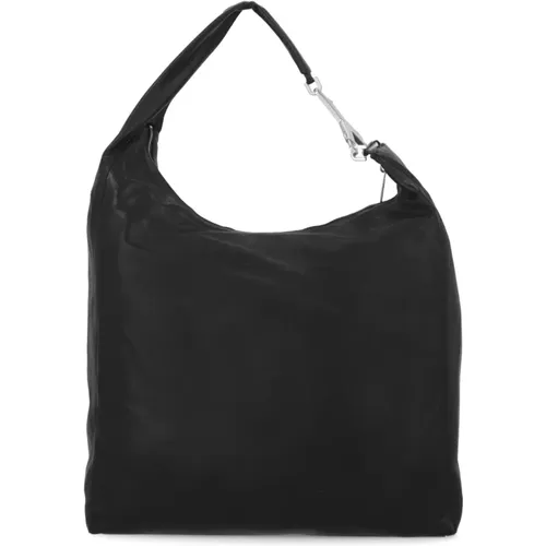 Schwarze Leder-Einkaufstasche für Frauen - Rick Owens - Modalova