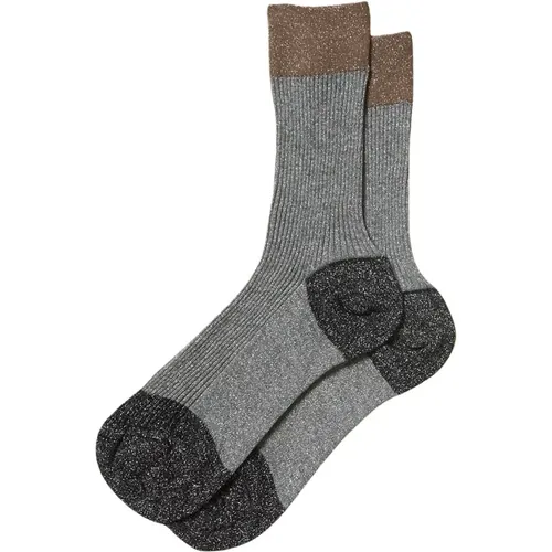 Farbblock Lurex-Socken , unisex, Größe: L/Xl - PESERICO - Modalova