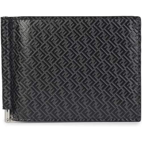 Slim Leather Wallet with FF Print , male, Sizes: ONE SIZE - Fendi - Modalova