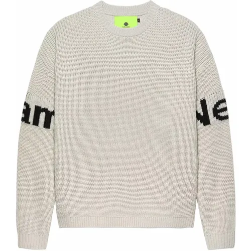 Grauer Baumwoll-Crew-Knit-Pullover , Herren, Größe: L - New Amsterdam Surf Association - Modalova