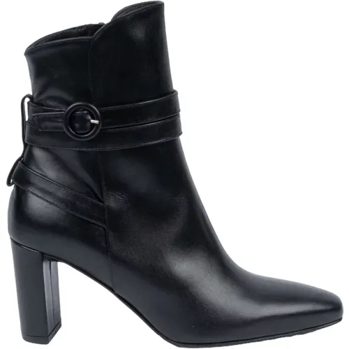 Leather Ankle Boot with Side Zipper , female, Sizes: 5 UK, 3 UK, 7 UK, 4 UK - Albano - Modalova