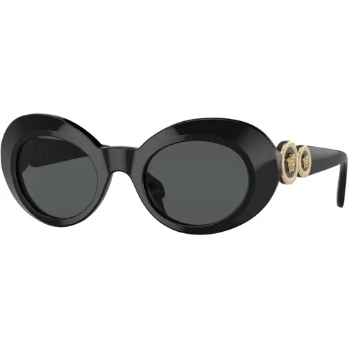 Schwarze/Graue Junior Sonnenbrille , unisex, Größe: 45 MM - Versace - Modalova