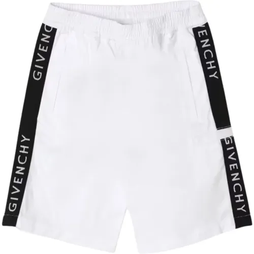 Weiße Slip-On Shorts mit Logo-Stickerei - Givenchy - Modalova