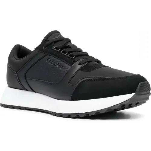 Leather Men`s Sneakers , male, Sizes: 11 UK - Calvin Klein - Modalova