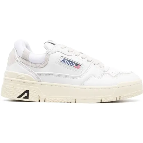 Weiße Leder-Logo-Sneakers mit Gummisohle - Autry - Modalova