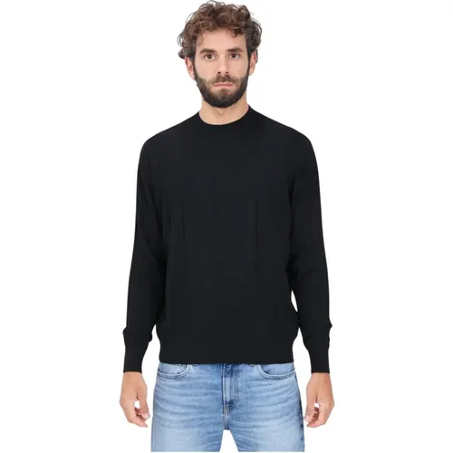 Schwarzer Geometrischer Crewneck Pullover , Herren, Größe: 2XL - Armani Exchange - Modalova