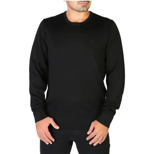 Herren Langarm Rundhals Wollpullover , Herren, Größe: S - Calvin Klein - Modalova