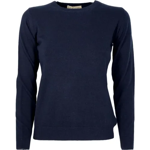 Weicher Rundhalsausschnitt Kaschmirpullover in Blau , Damen, Größe: M - CASHMERE COMPANY - Modalova