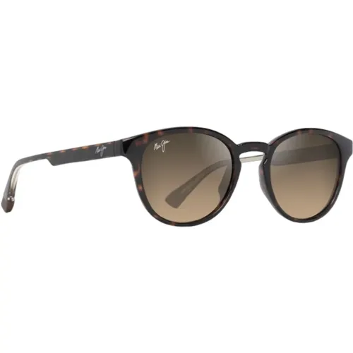 Round Sunglasses Dark Havana Hiehie Style , female, Sizes: ONE SIZE - Maui Jim - Modalova