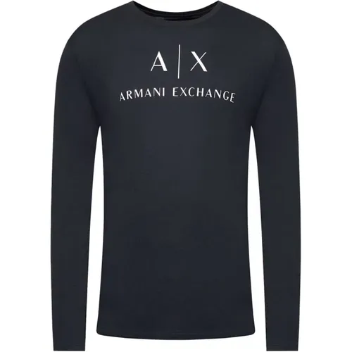 Kultiges Langarm-T-Shirt , Herren, Größe: M - Armani Exchange - Modalova