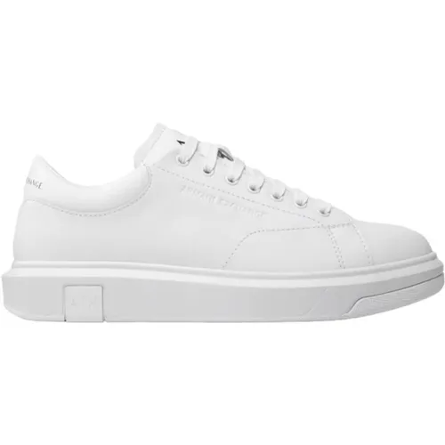 Flat Rubber Sole Leather Sneakers , male, Sizes: 7 UK - Armani Exchange - Modalova