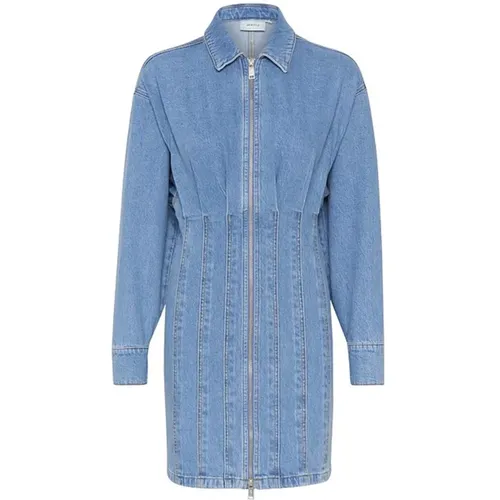 Denim Dress with Long Sleeves and Zipper , female, Sizes: 2XL, XL, XS, L - Gestuz - Modalova