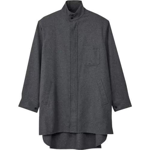 Flanell-Overshirt aus Wollmischgewebe , Herren, Größe: L - Y-3 - Modalova