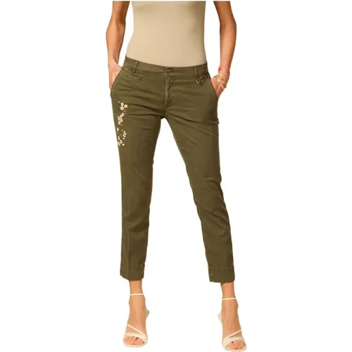 Curvy Chino Hose mit Stickerei , Damen, Größe: 2XS - Mason's - Modalova