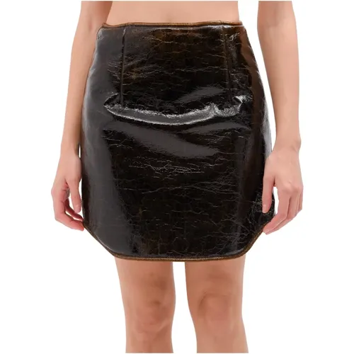 Vinyl Mini Skirt with Darted Detail , female, Sizes: S, XS - Beatrice .b - Modalova