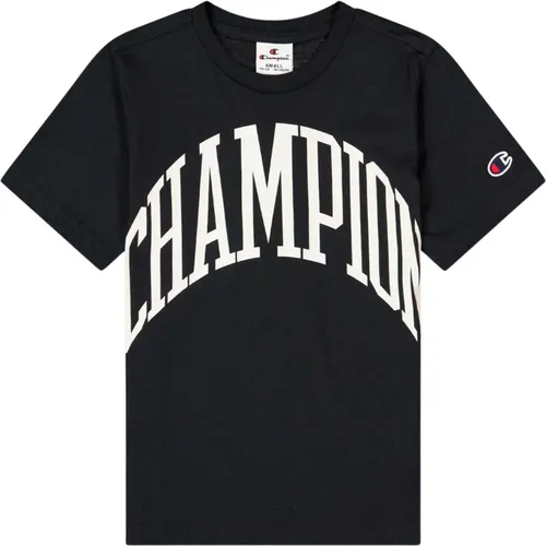Graues T-Shirt mit Logo-Print - Champion - Modalova