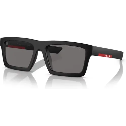 Matte /Dark Grey Sonnenbrille , Herren, Größe: 55 MM - Prada - Modalova