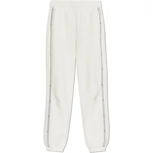 Sweatpants with side stripes , female, Sizes: L, XS - Emporio Armani - Modalova