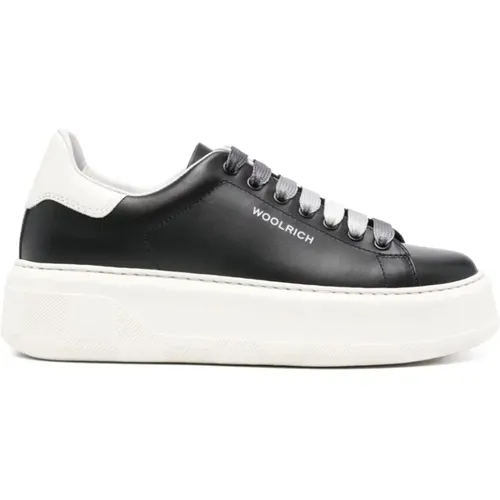 Schwarze Sneakers , Damen, Größe: 37 EU - Woolrich - Modalova