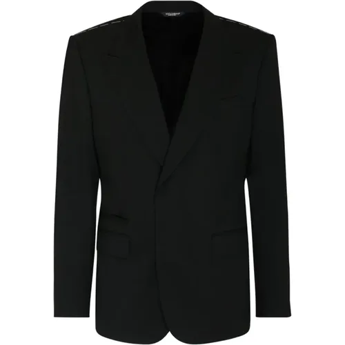 Virgin Wool Single Breasted Blazer , male, Sizes: XL, L - Dolce & Gabbana - Modalova