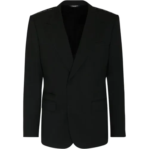 Virgin Wool Single Breasted Blazer , male, Sizes: XL, S, L - Dolce & Gabbana - Modalova