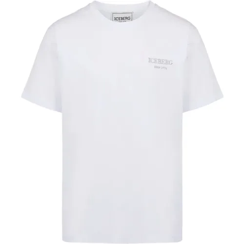 T-Shirt mit gesticktem Logo,Schwarzes T-Shirt mit gesticktem Logo,T-Shirts - Iceberg - Modalova