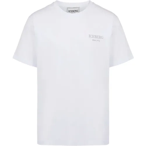 T-Shirt mit gesticktem Logo , Herren, Größe: S - Iceberg - Modalova