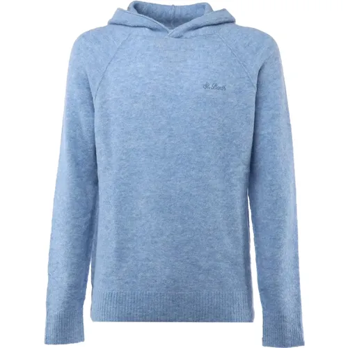 Blaue Kapuzenpullover mit Logo, lange Ärmel , Herren, Größe: L - MC2 Saint Barth - Modalova