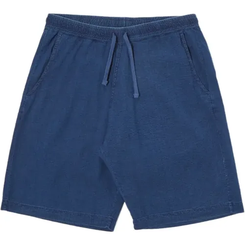 Lumber Short In Washed Indigo Seersucker , male, Sizes: W30 - Universal Works - Modalova