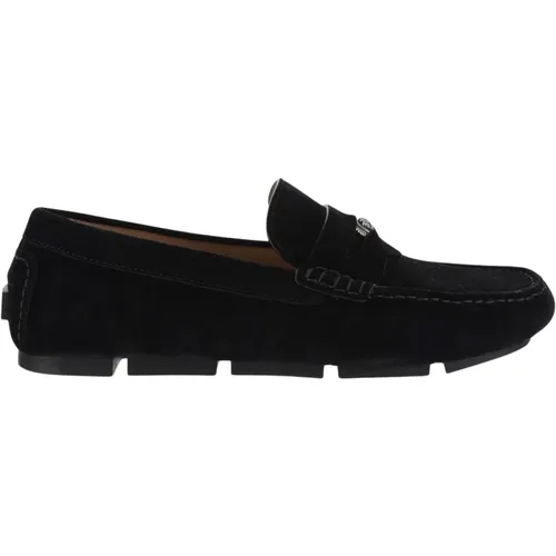 Suede Loafers with Biggie Medusa , male, Sizes: 9 UK, 8 1/2 UK, 10 UK, 6 UK, 9 1/2 UK, 8 UK, 7 UK - Versace - Modalova