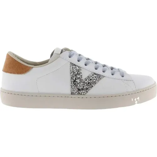 Berlín Efecto Piel & Glitter Sneakers , Damen, Größe: 39 EU - Victoria - Modalova