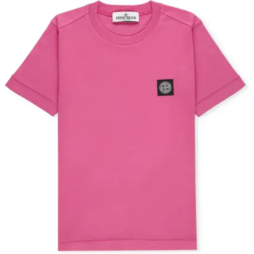 Fuchsia Baumwoll-T-Shirt für Jungen - Stone Island - Modalova