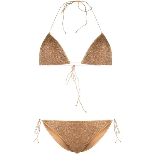 Goldener Lurex Triangel Bikini - Oseree - Modalova