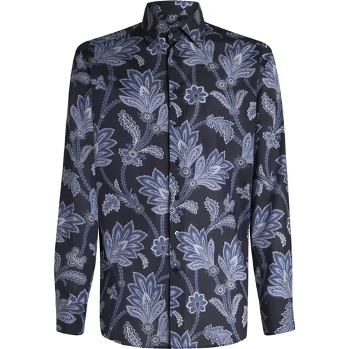 Blue Floral Print Shirt , male, Sizes: 3XL, L, 2XL - ETRO - Modalova