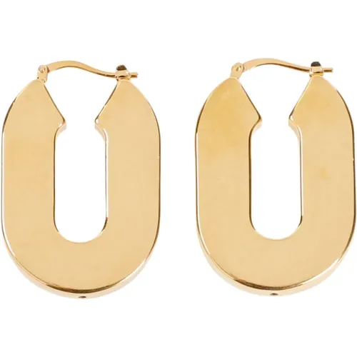 Gold Hoop Eco Brass Earrings , female, Sizes: ONE SIZE - Jil Sander - Modalova